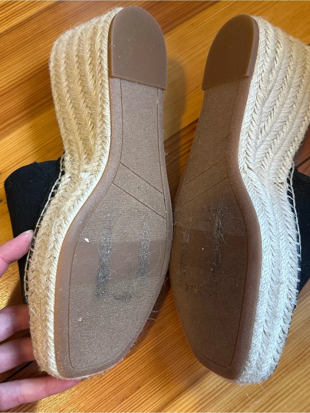 Black Espadrille Slide Wedge Sandals -  Women